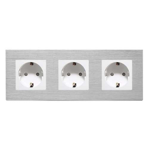 PRIZA TRIPLĂ SCHUKO M2 CU RAMA DIN ALUMINIU